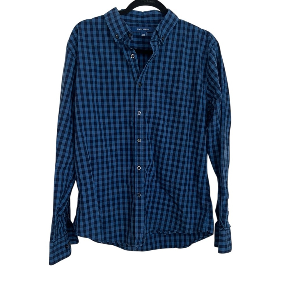 Casual Blue Checkered Button Down Shirt